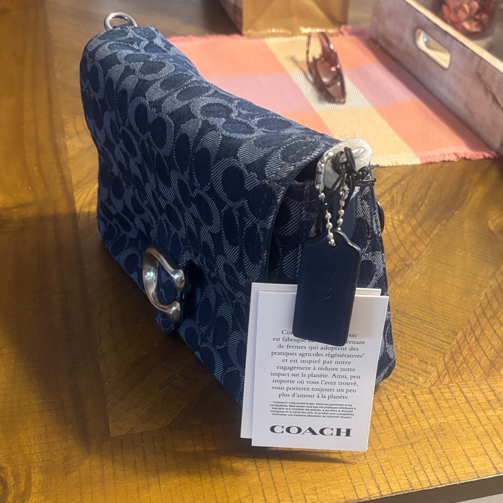 Coach Navy Signature Shoulder Bag - Picture 2 of 11